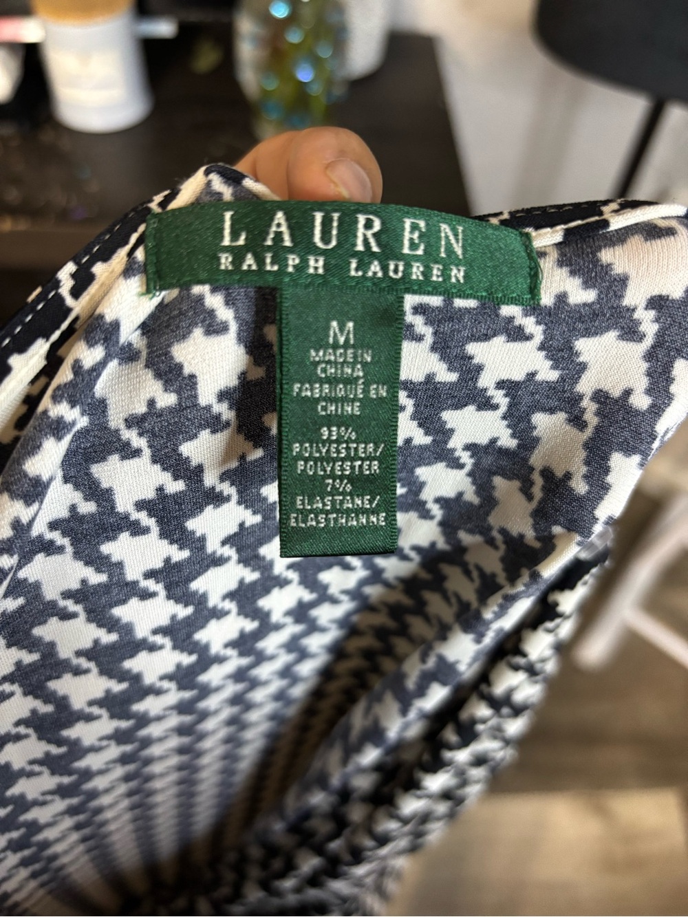 Black & White Houndstooth Wrap Dress with Belt - Picture 5 of 8